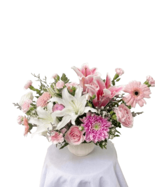 Lily White Pink Vase