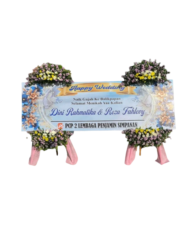 bunga papan wedding